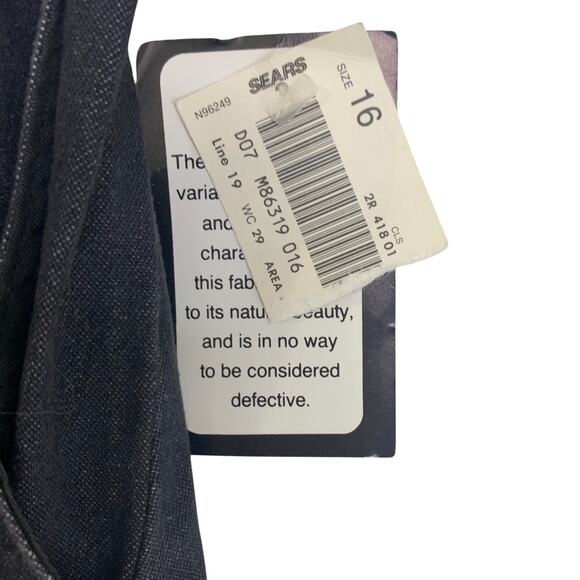 Venice Blues Sears Jean Skirt Size 16 Button Down Witchy Black Denim Pockets VTG - Picture 2 of 6
